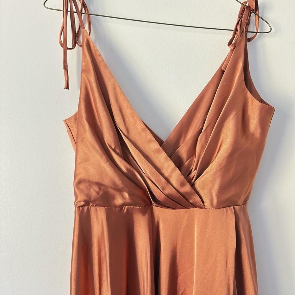 Ladivine Cinderella Devine Women's Sienna Orange Satin Dress BD105 Small